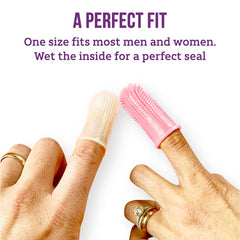 Pink silicone toothbrush with no hard plastic parts