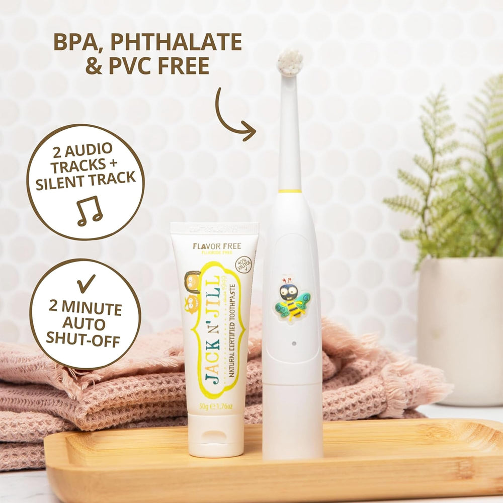 Child brushing teeth with the singing Buzzy Brush