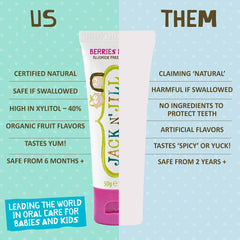 Calendula and organic ingredients in Jack N' Jill toothpaste