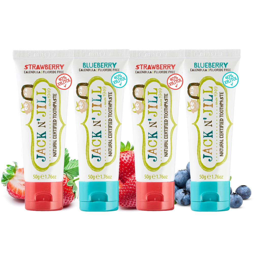 Front view of Jack N' Jill Natural Toothpaste for Babies – Pack of 4