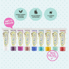 Pack of three 1.76 oz toothpaste tubes ready for kids.