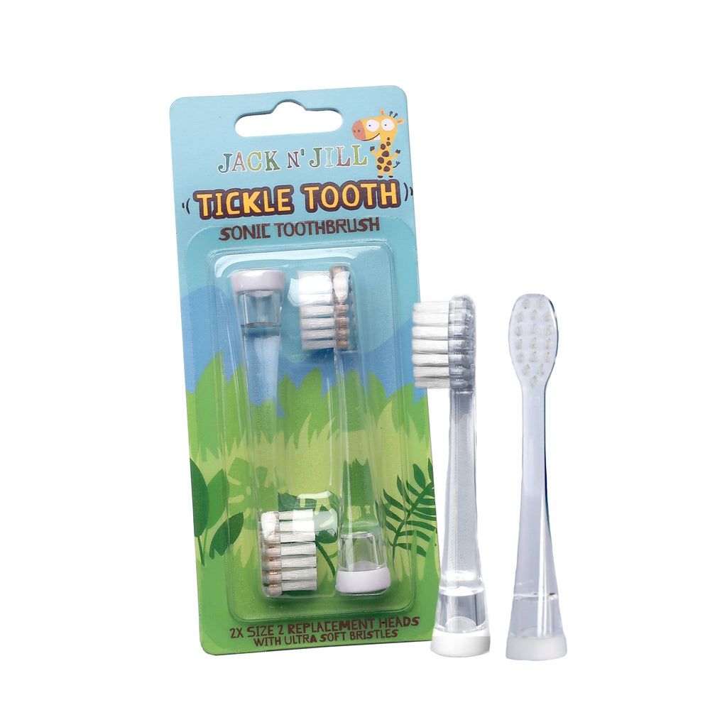 Jack N' Jill Tickle Tooth Sonic Electric Toothbrush replacement heads - 2-pack.