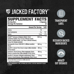 Jacked Factory Build-XT Max box viewed from the side on a gym bench.