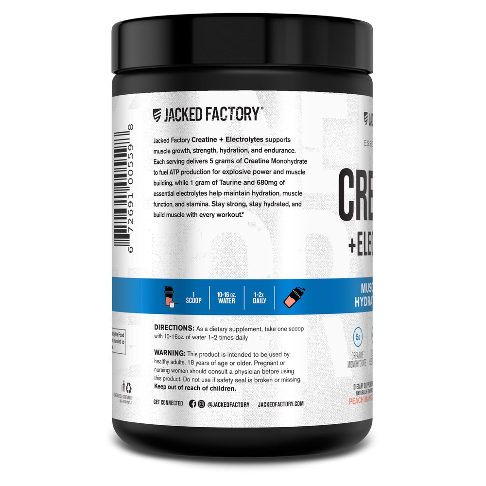 Bottle with shaker and peach mango flavor imagery