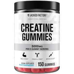 Jacked Factory Creatine Monohydrate Gummies blue raspberry bottle label