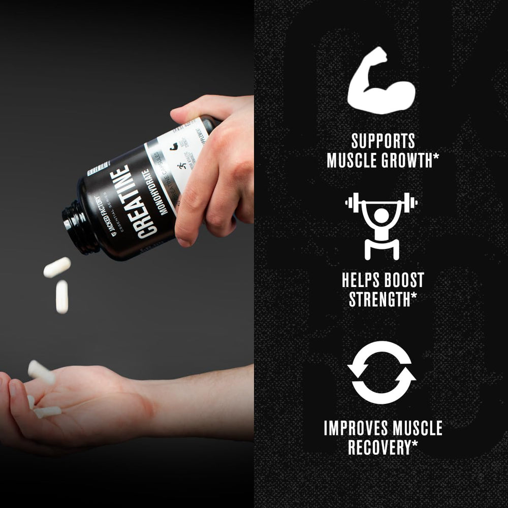 Packaging for Jacked Factory Creatine Monohydrate Capsules