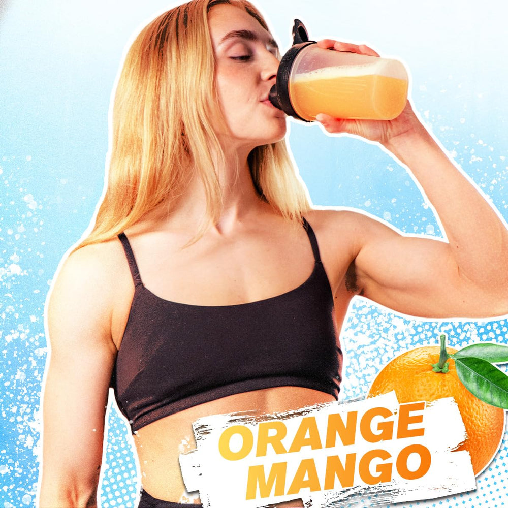 Glass of pink liquid indicates electrolyte-rich hydration after exercise.