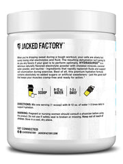 Closeup of Hydrasurge lemonade bottle emphasizes pink Himalayan salt and coconut water minerals.