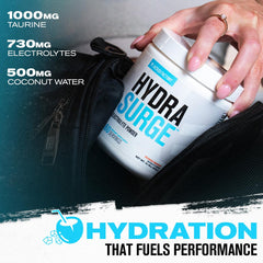 Powder dissolving in water demonstrates fast hydration readiness.
