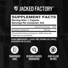 Supplement facts panel close-up