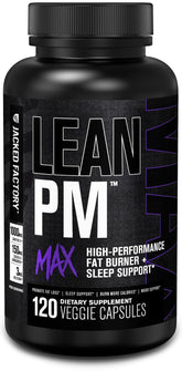 Front view of Jacked Factory Lean PM Max bottle with label