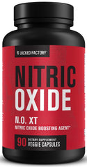 Front view of Jacked Factory N.O. XT bottle with 90 caps