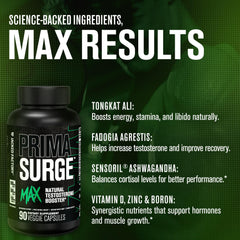Primasurge Max capsules closeup showing convenient daily supplementation