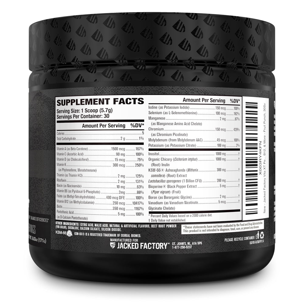 Measuring scoop with Vita XT powder and label