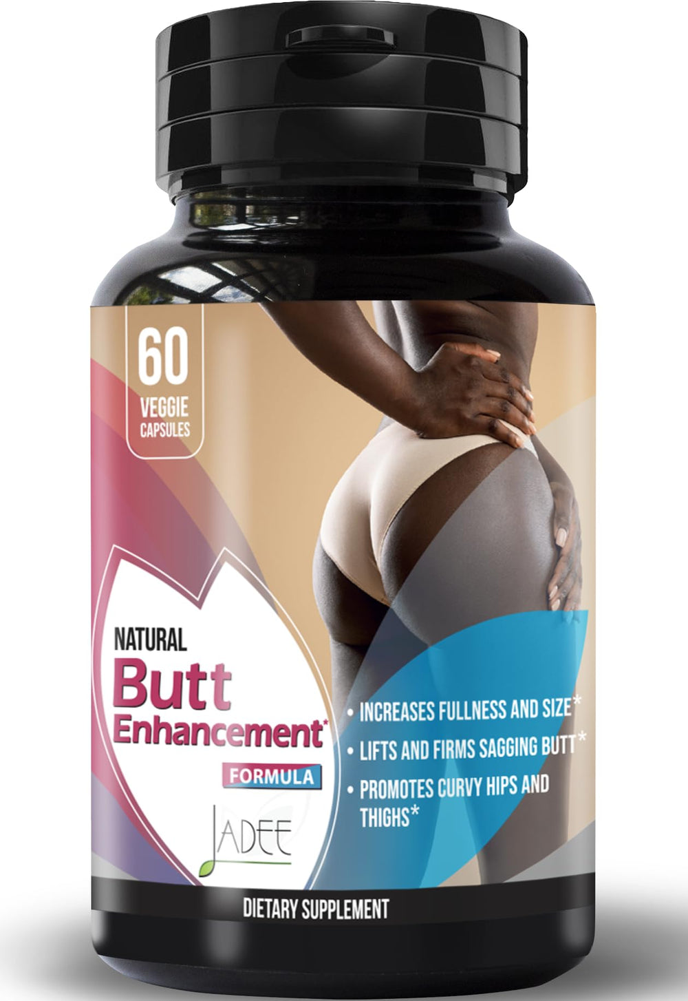 Jadee Curve Gainer bottle illustrates a natural curve support option for fuller hips.