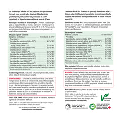 Ingredients per Capsule showing 15 Billion CFU