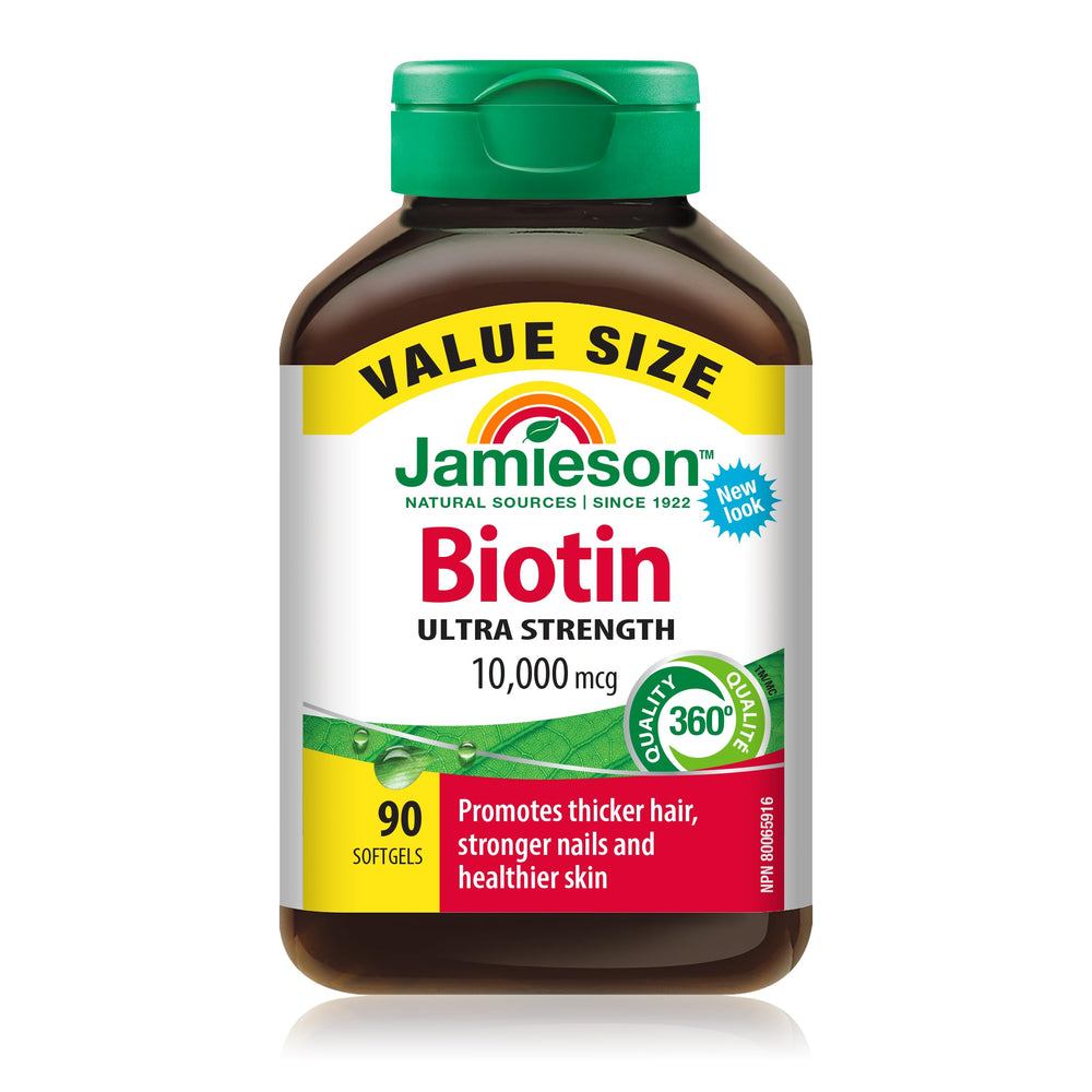 Jamieson Biotin 10,000 mcg bottle front