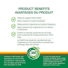 Side/front view of Jamieson CoQ10 250mg bottle with packaging