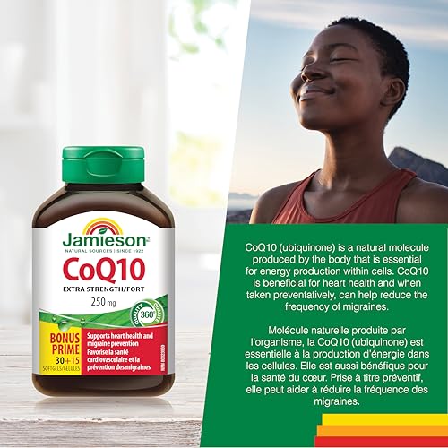 Jamieson CoQ10 250mg supplement facts label