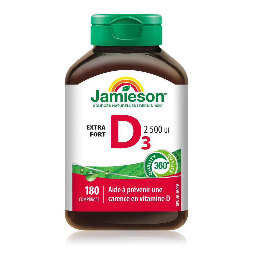 Bottle with 180 vitamin D3 softgels
