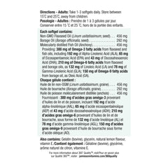 Back label highlighting purified blend ingredients