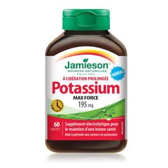 Jamieson Potassium 195mg 60 caplets bottle back view