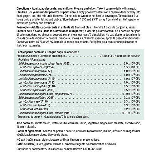 Jamieson Probiotic 10 Billion 130 vegan capsules packaging label