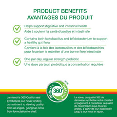 Product label highlighting 5 billion active cells and 5 probiotic strains