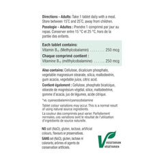 Close-up of Jamieson B12 bottle label showing 250 mcg