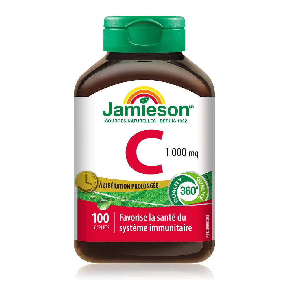 Close-up of Jamieson Vitamin C Timed Release caplets