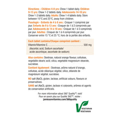 Family-friendly Jamieson Vitamin-C Tangy Orange chewables