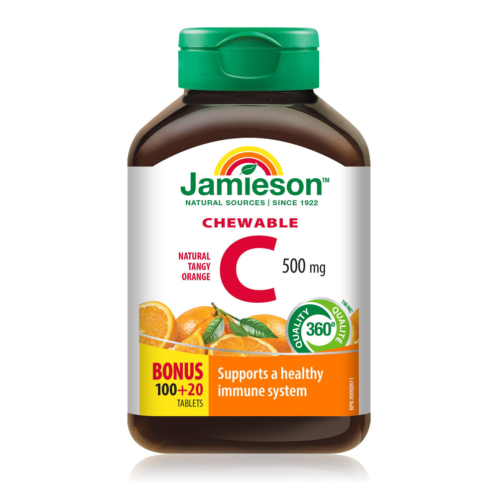 Jamieson Vitamin C Orange 500mg 120 tablets packaging front