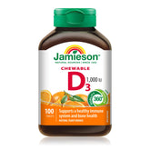 Jamieson Vitamin D3 chewables Tangy Orange 1000IU hero image