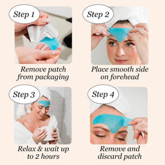 Forehead patches after application for hydration