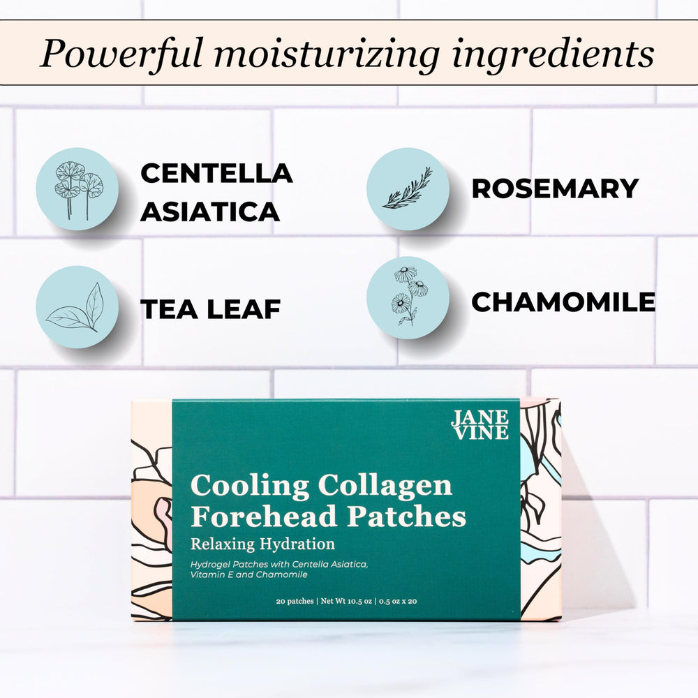 Hyaluronic acid ingredient representation in forehead patch