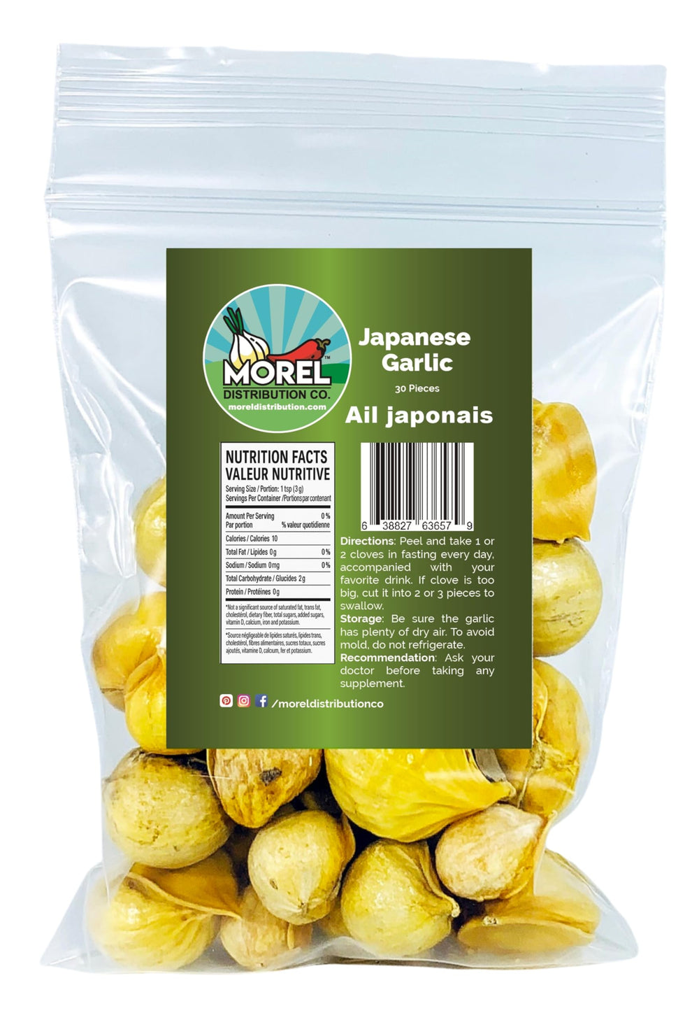 Japanese Garlic AJO Japones 30-count per bag packaging