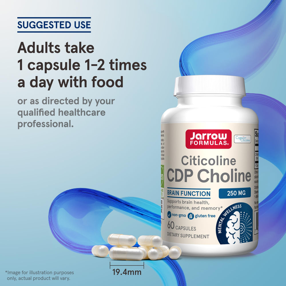 Supplement facts and ingredients label for CDP Choline