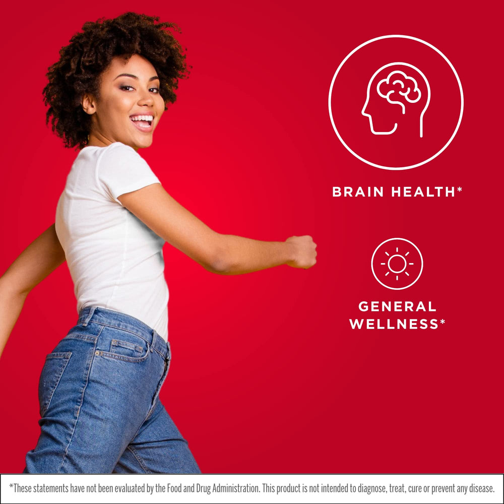 Concept image of brain health and focus with Jarrow Citicoline packaging