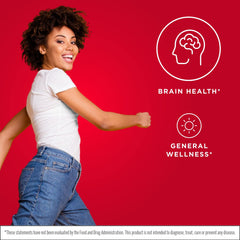 Concept image of brain health and focus with Jarrow Citicoline packaging