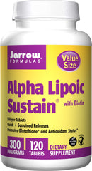 Jarrow Formulas Alpha Lipoic Sustain 300 bottle front view for sustained release support