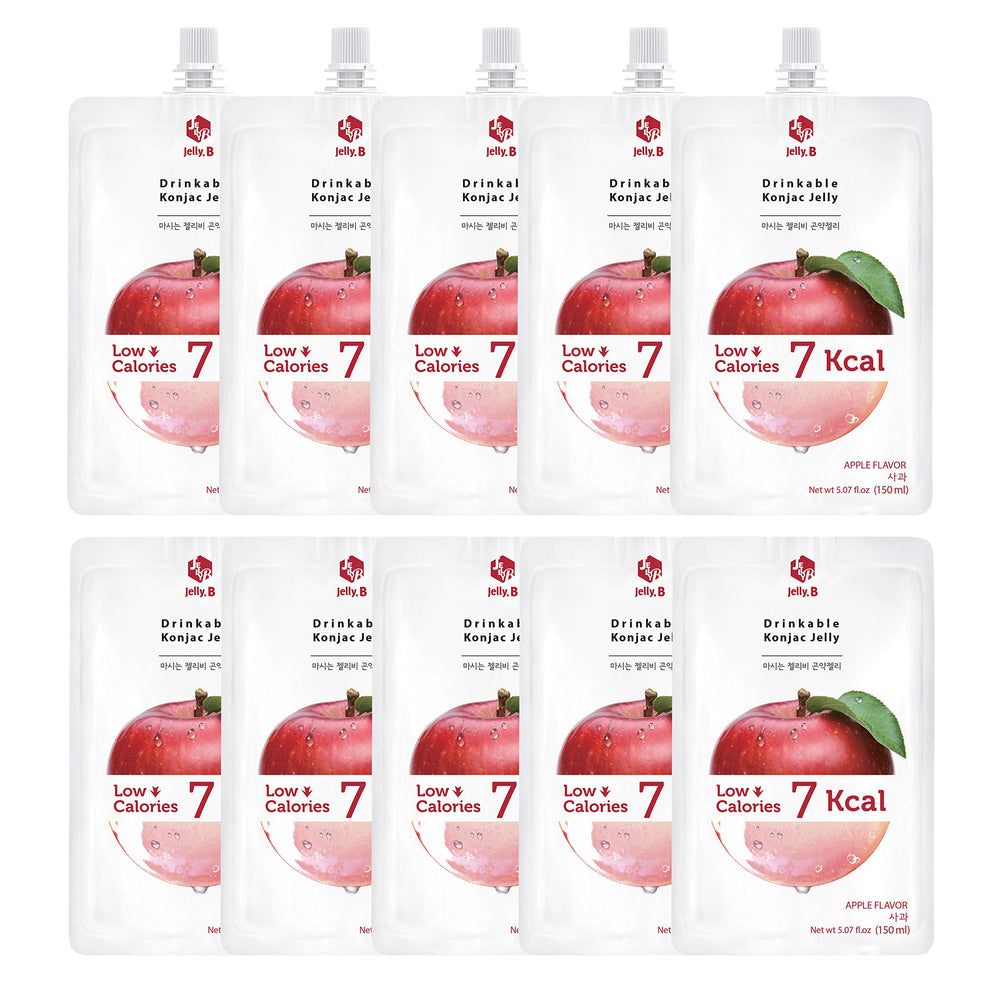 Jelly.B Apple flavor Konjac Jelly 150ml tube – 10-pack display
