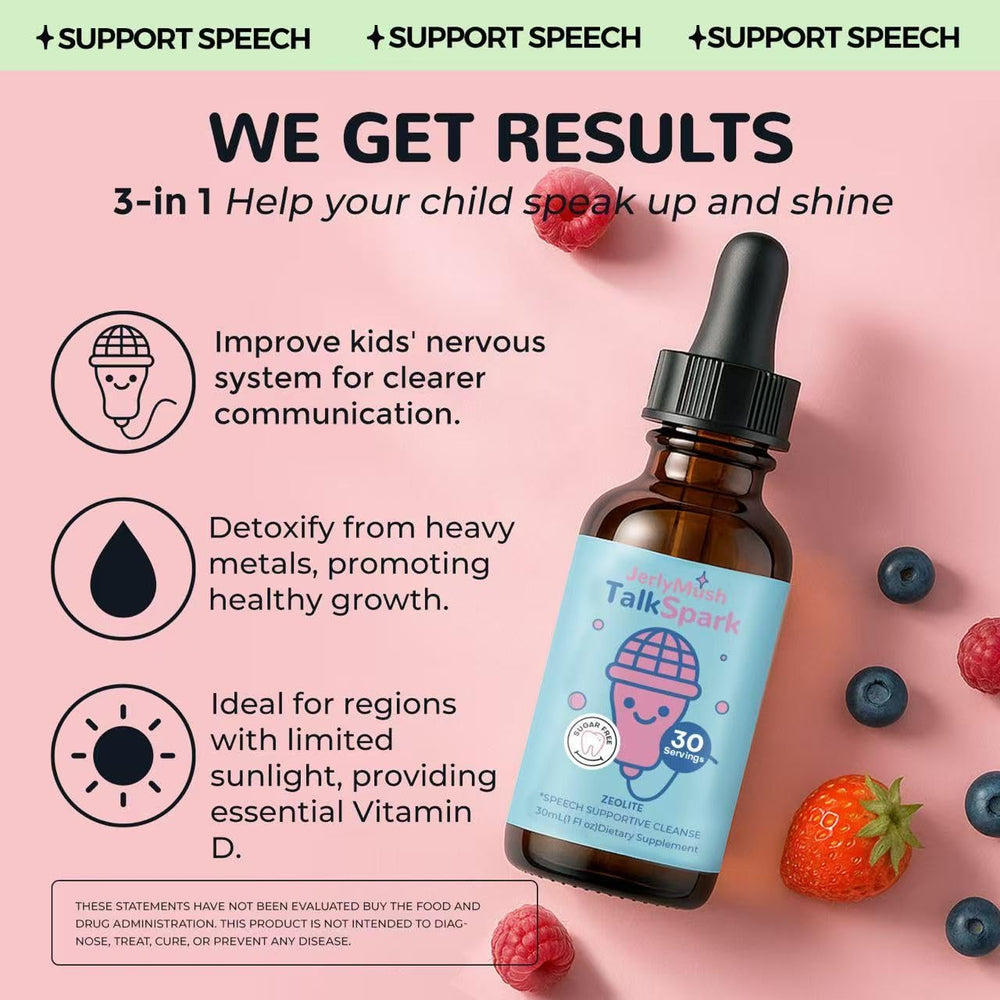 Close-up of JerlyMush Zeolite Detox for Kids bottle back label