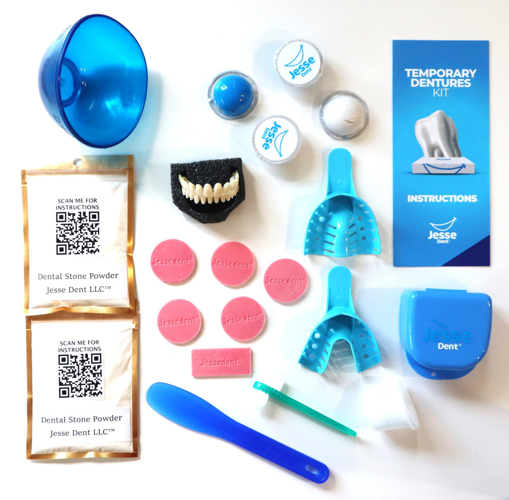Jesse Dent 12-piece DIY dentures kit for upper and lower