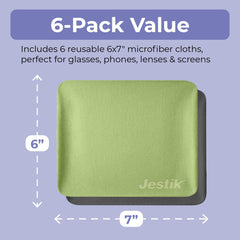 Eyeglasses being wiped with a Jestik microfiber cloth