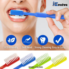 Individually wrapped, pre-pasted toothbrush with soft bristles