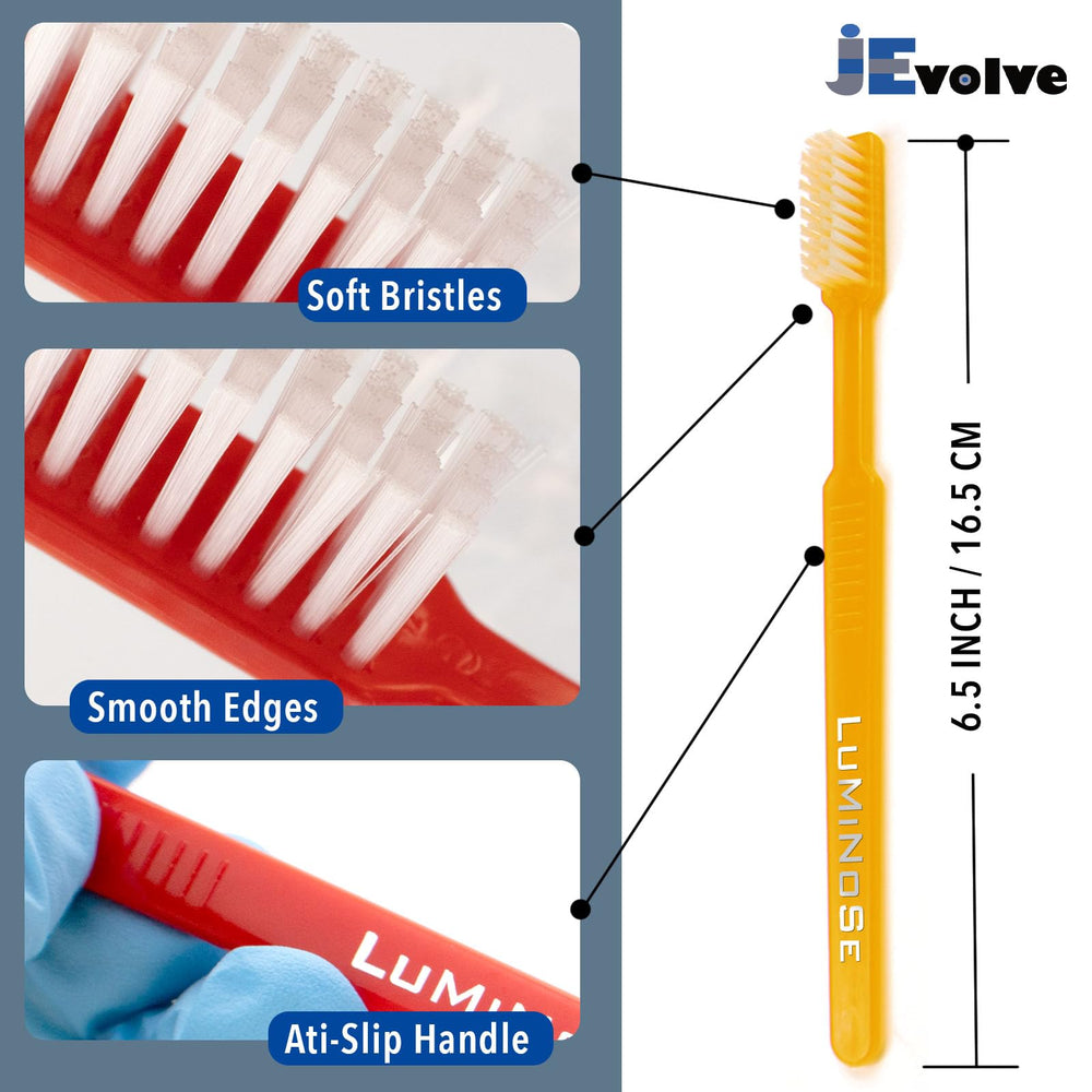 Soft-bristle prepasted toothbrush for easy on-the-go cleaning