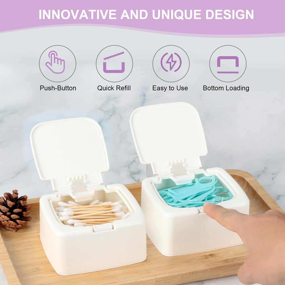 Open flip-cap mechanism of floss pick dispenser