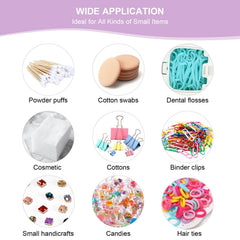 Square storage box holding floss picks and small items