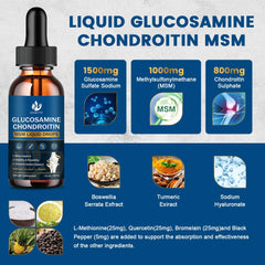 Close-up of the JIANKYTZ Glucosamine Chondroitin MSM Liquid Drops bottle