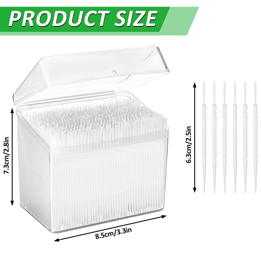 White 6.5cm interdental brush sticks close-up